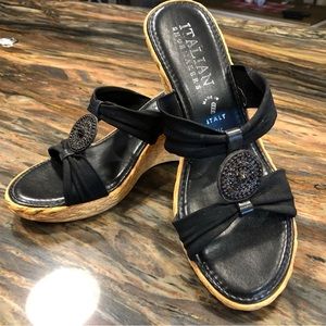 Black slip on dress sandals BRAND NEW